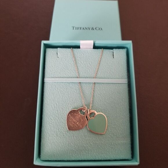 Tiffany & Co. Enamel Medium Hearts Necklace - Picture 1 of 7